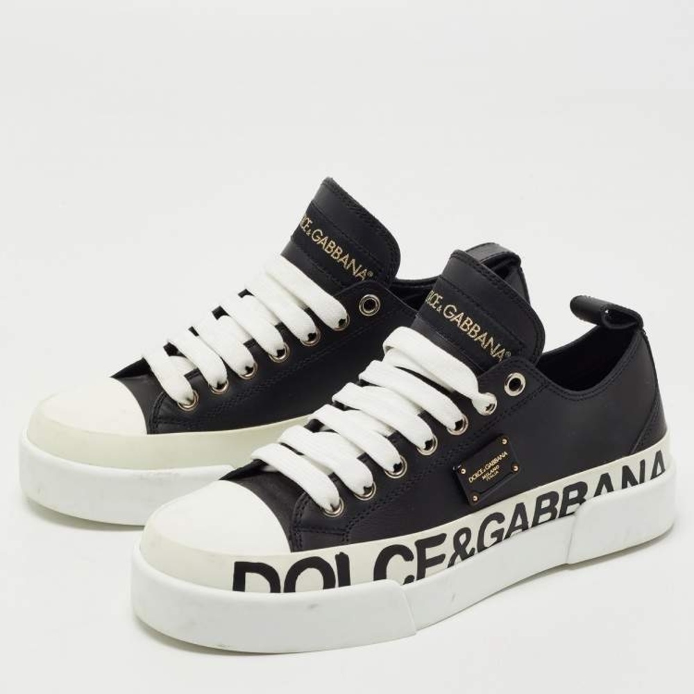 Dolce & Gabbana Women’s Portofino Logo Print Sneakers Size 6.5-7.5 US - Picture 1 of 17